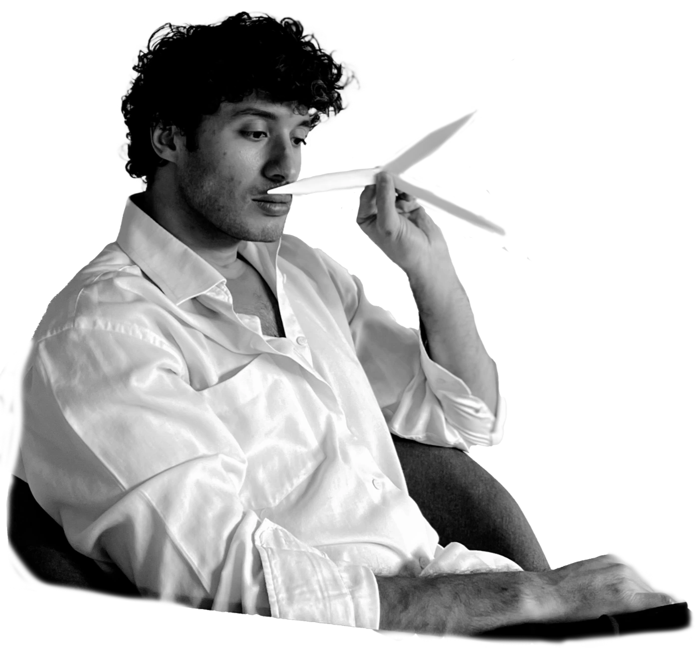Mustafa Moneir smelling scent strips